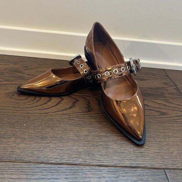Maeve Pointed-Toe Moto Mary Jane Flats - NWOT - Picture 10 of 10